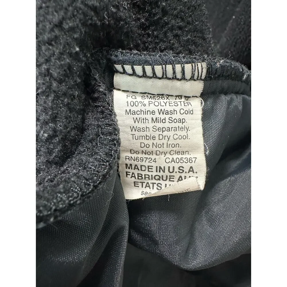 Vintage 90s Columbia Fleece Made in USA Blue Black Jacket Coat Insert size Large